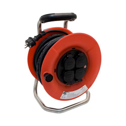 Kabelhaspel neopreen kabel 40m 3x2.5 4 contact dozen 3000W product photo