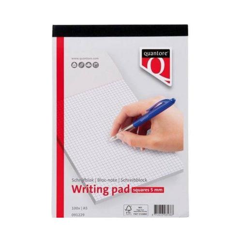 Schrijfblok buro1 a5 ruit 5mm kopgeniet product photo