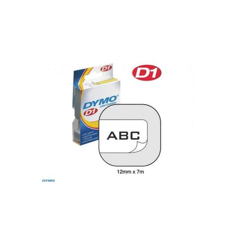 Labeltape zwart op wit 12mm x 7m product photo