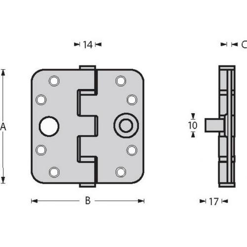 Vh kogellagerscharnier RVS afgerond SKG3 89x89x3mm product photo https://media.isero.nl/Isero-IseroNL-Site/images/L/914177_1.jpg L