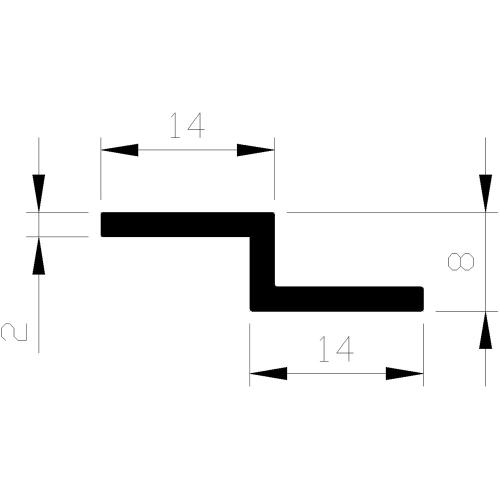 Z-profiel aluminium 14x8x14x2.0mm product photo