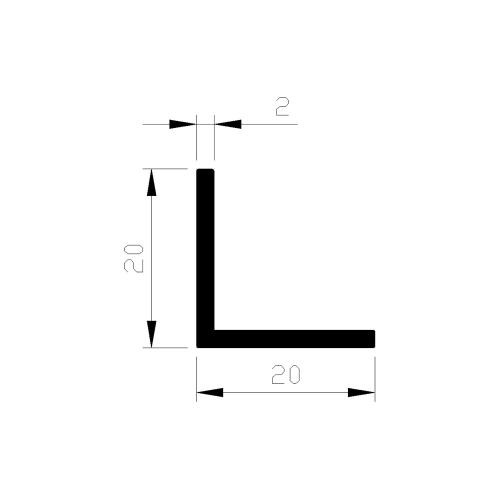Hoekprofiel aluminium 20x20x2.0mm product photo
