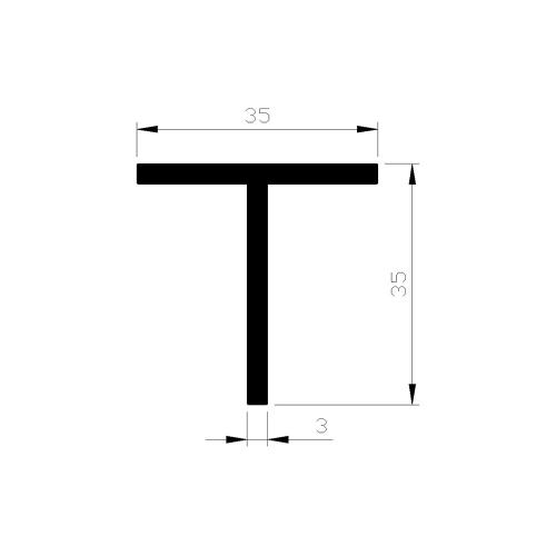 T-profiel aluminium 35x35x3.0mm product photo