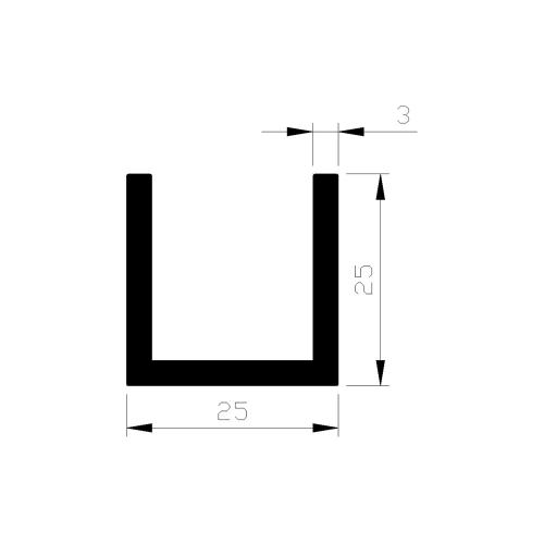 U-profiel aluminium 25x25x25x3.0mm product photo
