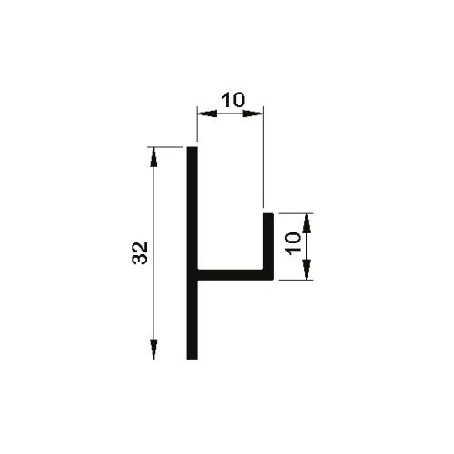 H-profiel aluminium 10mm ongelijkbenig product photo