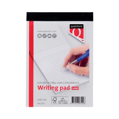 Schrijfblok 60g/m2 knopgeniet gelinieerd A6 100 vel product photo