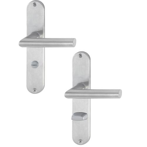 Deurkrukgarnituur RVS Hoppe Amsterdam incl. schilden WC 63x8 product photo