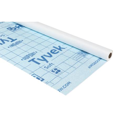 Tyvek Soft dak- en gevelfolie, extreem damp-open, waterdicht, hoge temp. bestendigheid 1.50 x 50m product photo