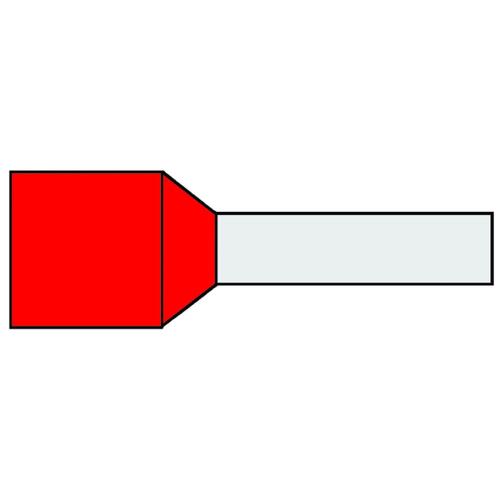 Adereindhuls geisoleerd rood 1.0qmm penlengte 8mm zak=500 product photo