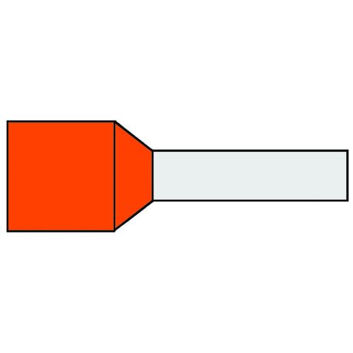 Adereindhuls geisoleerd oranje 4.0qmm penlengte 10mm zak=500 product photo