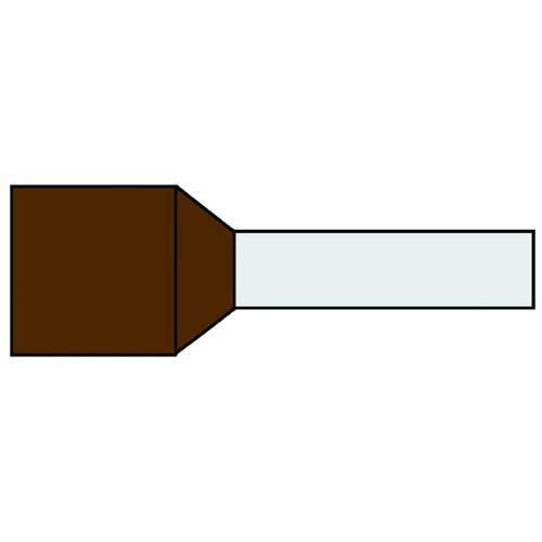 Adereindhuls geisoleerd bruin 10.0qmm penlengte 12mm zak=100 product photo