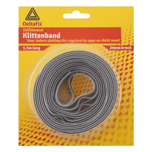 Deltafix klittenband 20mm grijs op rol 1.5m 2650 product photo