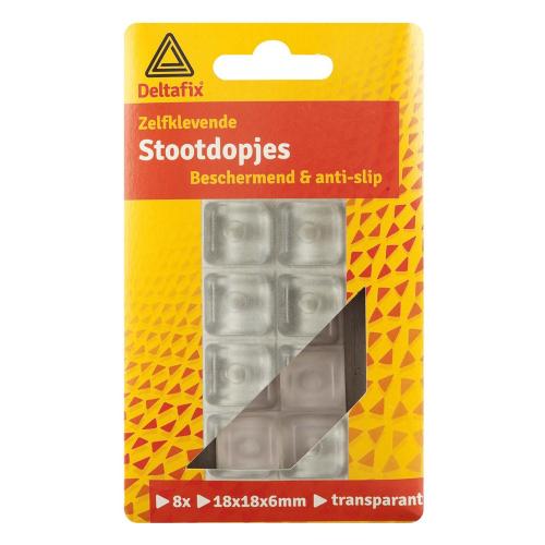 Stootdop 8st = 1 blister transparant 6mm product photo