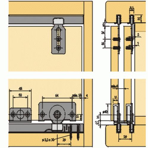 Schuifdeurgarnituur SlideLine 56 voor 2 deuren product photo