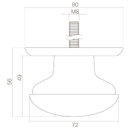 Voordeurknop messing getrommeld zwaar 80/75mm product photo https://media.isero.nl/Isero-IseroNL-Site/images/L/K0014100_2.jpg L