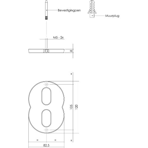 Huiscijfer nr. 8 modern 120mm messing getrommeld product photo https://media.isero.nl/Isero-IseroNL-Site/images/L/K0014180_2.jpg L