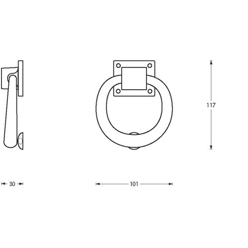 Deurklopper rond 107mm chroom product photo https://media.isero.nl/Isero-IseroNL-Site/images/L/K0015470_1.jpg L