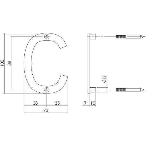 Huisletter RVS 100mm letter C product photo https://media.isero.nl/Isero-IseroNL-Site/images/L/K0019165_2.jpg L