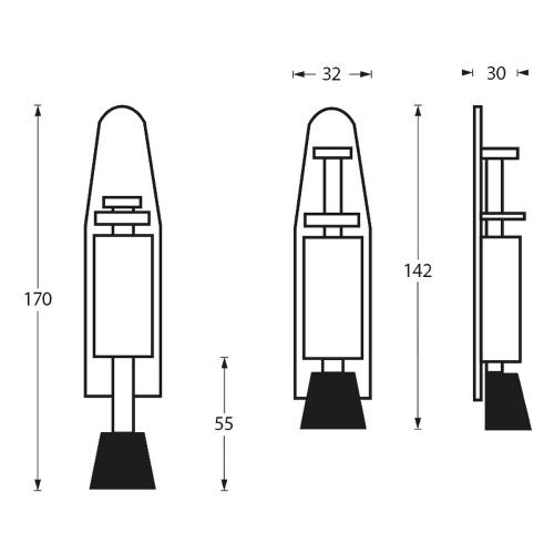 Deurvastzetter met voetrem klein 142x32 RVS product photo https://media.isero.nl/Isero-IseroNL-Site/images/L/K0019240_2.jpg L