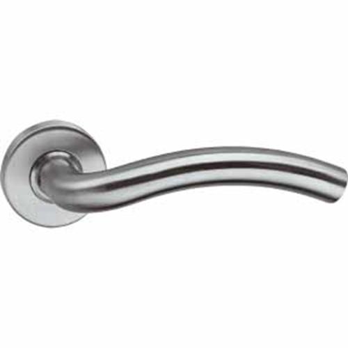 Deurkruk gatdeel Ls Lisa op rozet met ring en veer RVS product photo