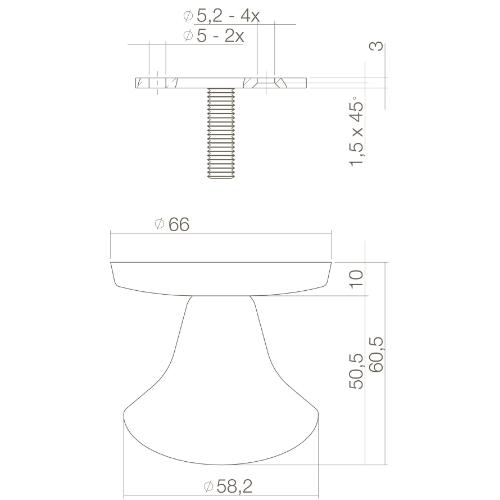 Voordeurknop messing ongelakt paddestoel 57/66mm product photo https://media.isero.nl/Isero-IseroNL-Site/images/L/K0024152_2.jpg L