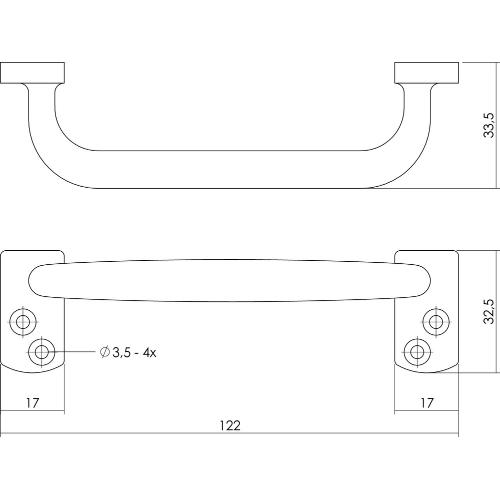 Handgreep haags model 120mm product photo https://media.isero.nl/Isero-IseroNL-Site/images/L/K0026000_2.jpg L