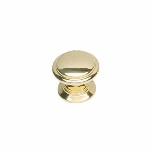 Knop afgerond 21mm messing gelakt product photo