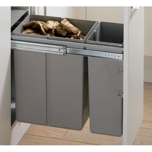 Afvalsysteem Bin.it Duo 1x20 en 1x10ltr grijs 254x485x385mm product photo