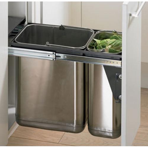 Afvalsysteem Bin.it Duo 1x20 en 1x10ltr RVS 254x485x385mm product photo