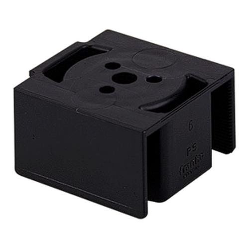 Plintvoethouder Euro kunststof zwart vierkant schroefbevest. product photo