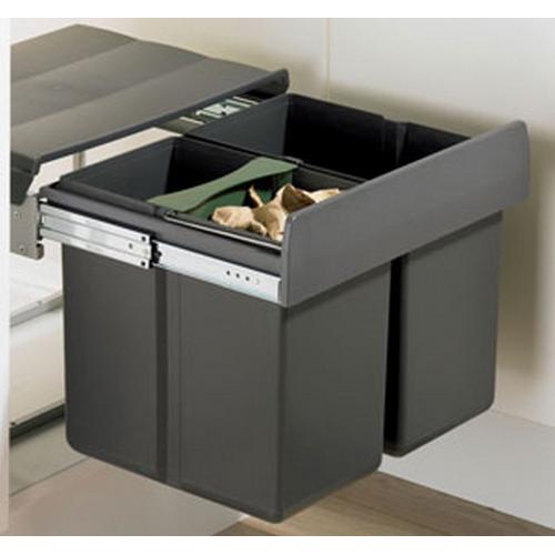 Afvalsysteem Bin.it Space 2x15ltr. grijs product photo