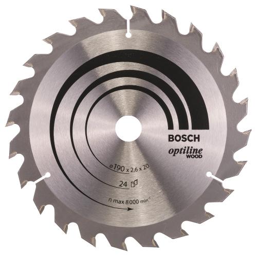 Bosch PRO cirkelzaagblad 190x20mm HW 24 tanden hout product photo