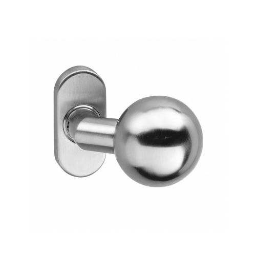 Knopkrukken bol brandvertragend met rozet ovaal RVS product photo