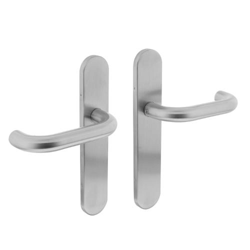 Deurkruk rond op schild EN1906 RVS blind product photo