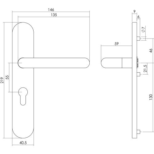 Deurkruk rond op schild EN1906 RVS PC55 product photo https://media.isero.nl/Isero-IseroNL-Site/images/L/K0207354_2.jpg L