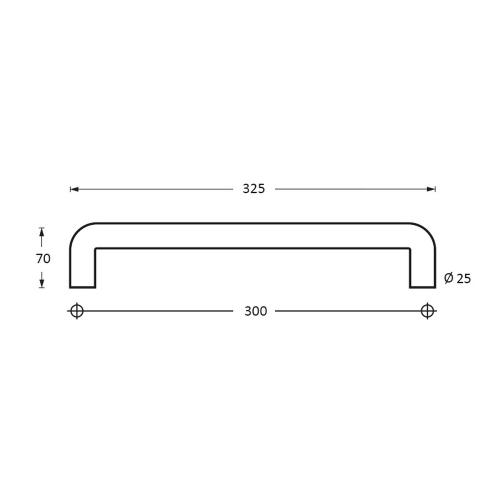 Deurgreep per stuk U-vorm 325x70x25 HoH 300 RVS product photo https://media.isero.nl/Isero-IseroNL-Site/images/L/K0208148_2.jpg L