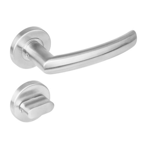 Deurkruk blok op rozet staal met WC 8mm RVS product photo