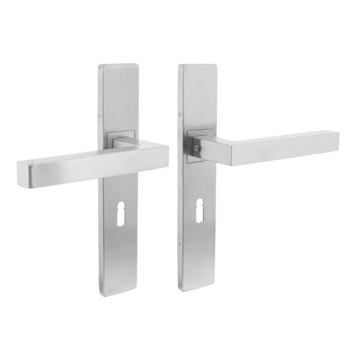 Deurkruk vierkant op schild recht SL 56mm RVS EN1906/4 product photo