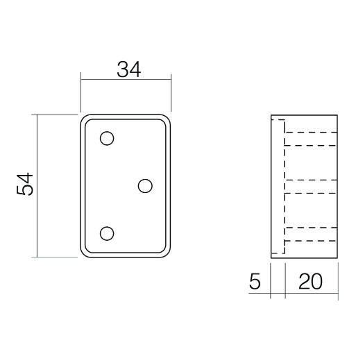 Opvulblok 20mm kierstandhouder voor opdek raam of deur RVS 0035.480056 product photo https://media.isero.nl/Isero-IseroNL-Site/images/L/K0209005_2.jpg L