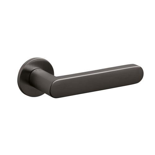 Deurkrukken Link antraciet mat op ronde geveerde rozet product photo