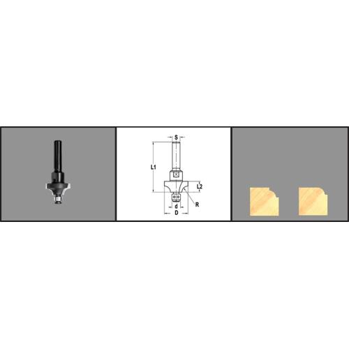 Kwartrondfrees R=4 + lager 9mm product photo