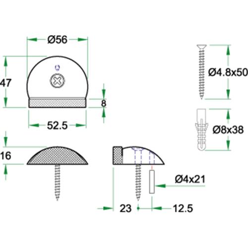 Deurstopper vloermontage RVS mat 18x57mm product photo https://media.isero.nl/Isero-IseroNL-Site/images/L/K0450942_1.jpg L