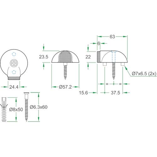Deurstopper vloermontage RVS mat 22x57mm product photo https://media.isero.nl/Isero-IseroNL-Site/images/L/K0450948_1.jpg L