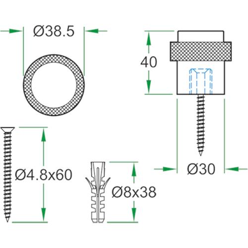 Deurstopper vloermontage RVS mat 32x37mm product photo https://media.isero.nl/Isero-IseroNL-Site/images/L/K0450954_1.jpg L