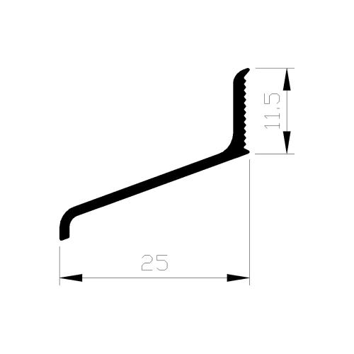 Lekdorpelprofiel aluminium 25mm product photo