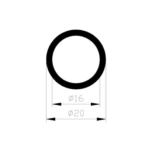 Buis aluminium 20x16mm rond product photo