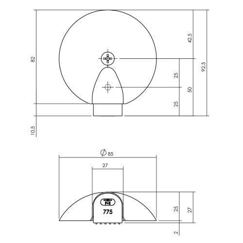 Vloerbuffer RVS paddenstoel 85x25mm KN-0775-000-130 product photo https://media.isero.nl/Isero-IseroNL-Site/images/L/K2603890_1.jpg L