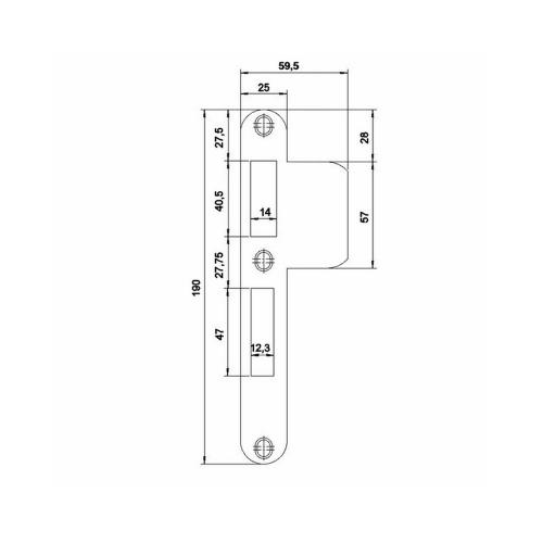 Nemef sluitplaat gegalvaniseerd verlengd afgerond Ls VPM4920/12 Ls product photo