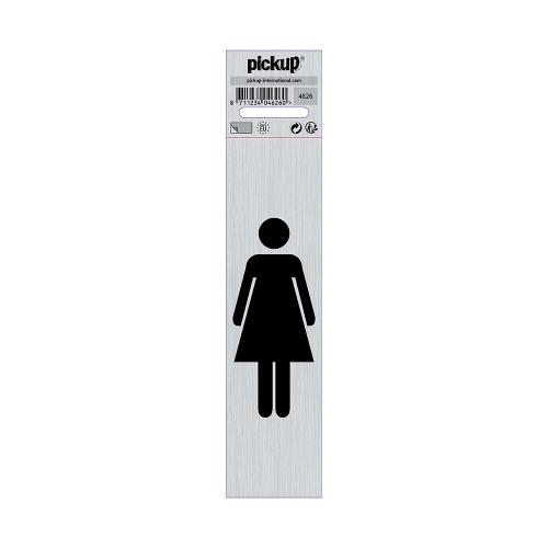 Bord alu-look Dames symbool staand 165x44 mm product photo