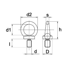 Oogbout Din 580 C15 gegalvaniseerd verzinkt M8mm product photo